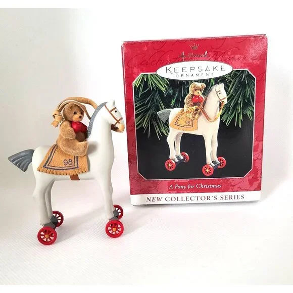 Hallmark Keepsake Ornaments Lot of 5-Curius the Elf, 2 Santas, Pony, USA Snowman - Picture 5 of 16